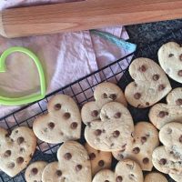 Valentines Cookies with rolling pin and cutter