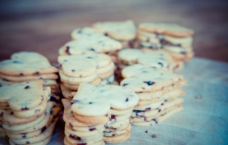 stacks of heart cookies