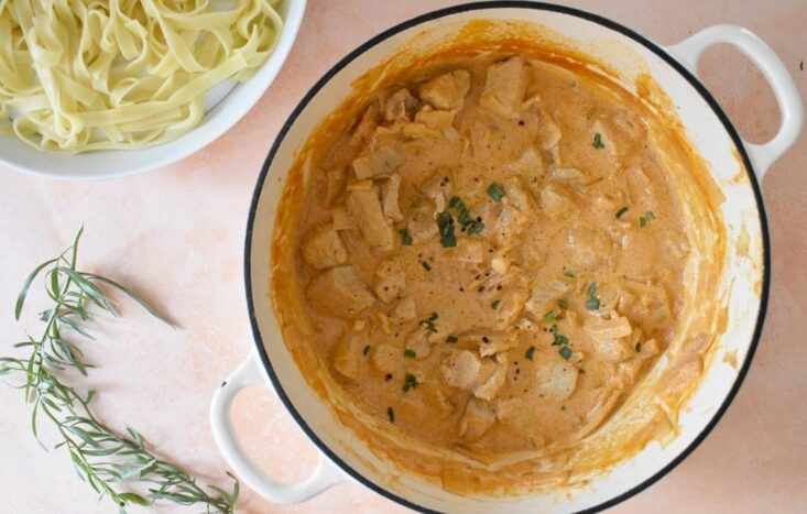 pork stroganoff with pasta