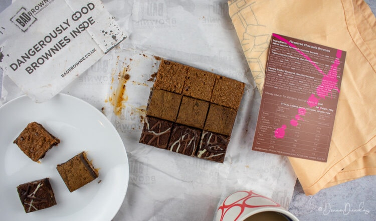 brownie squares, with plate to the side.