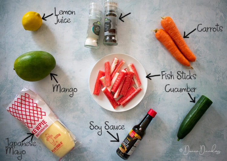ingredients for kani salad.