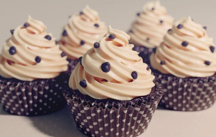 cupcakes with buttercream swirls.