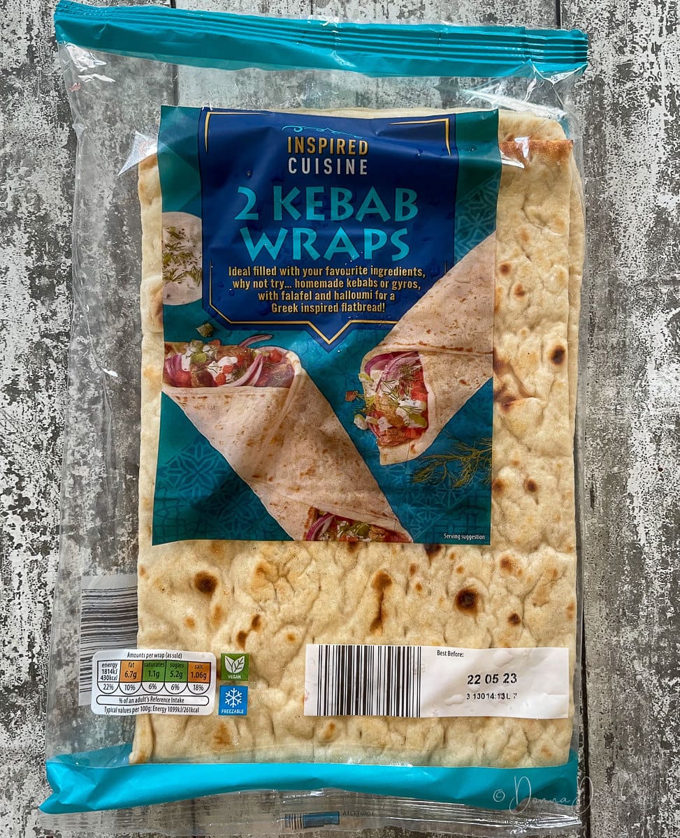 kebab wraps in packet.