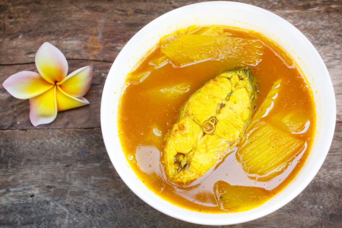 Hot and sour with fish and papaya, delicious thai traditional food.