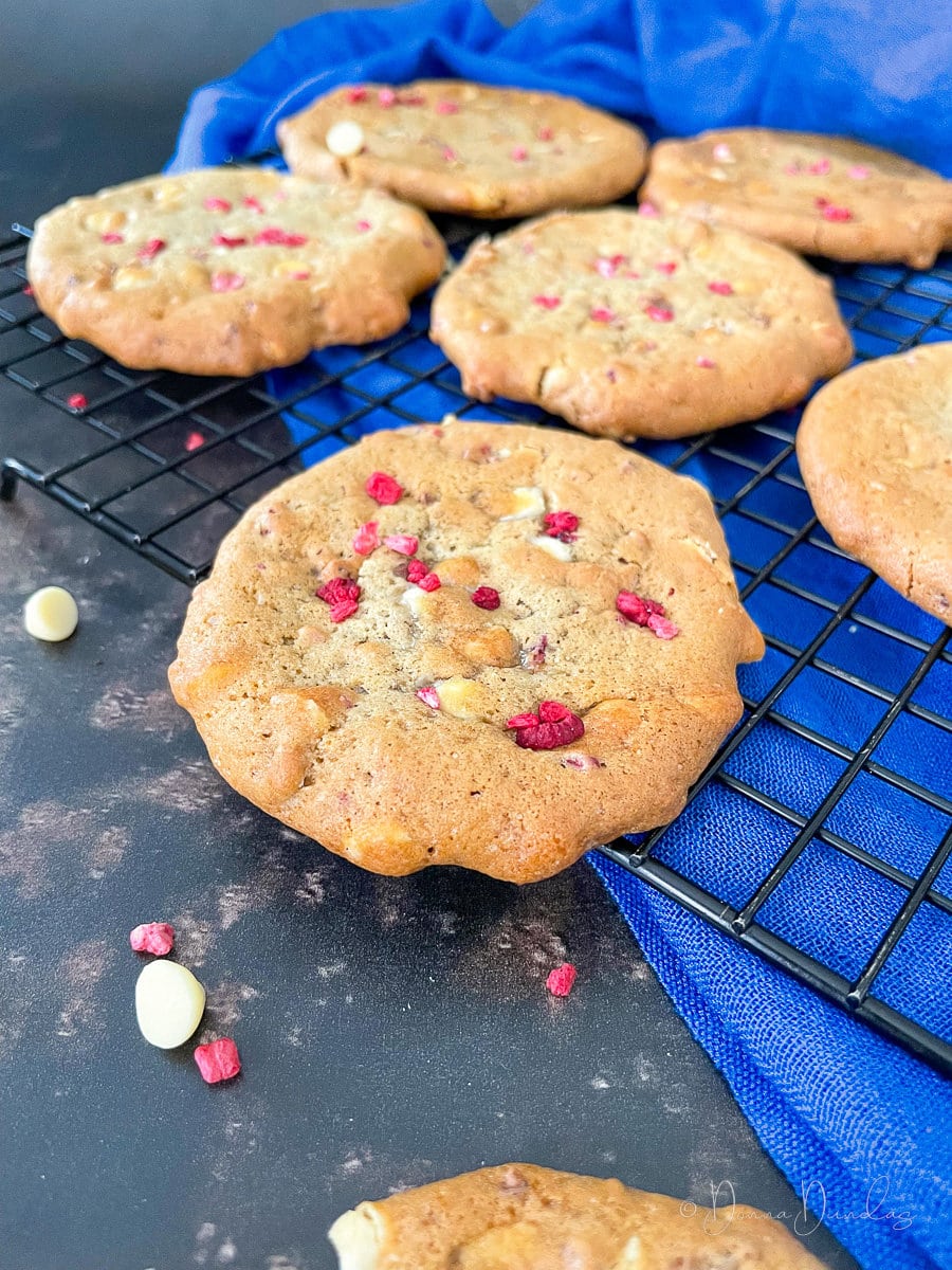 cookies on wire rack.