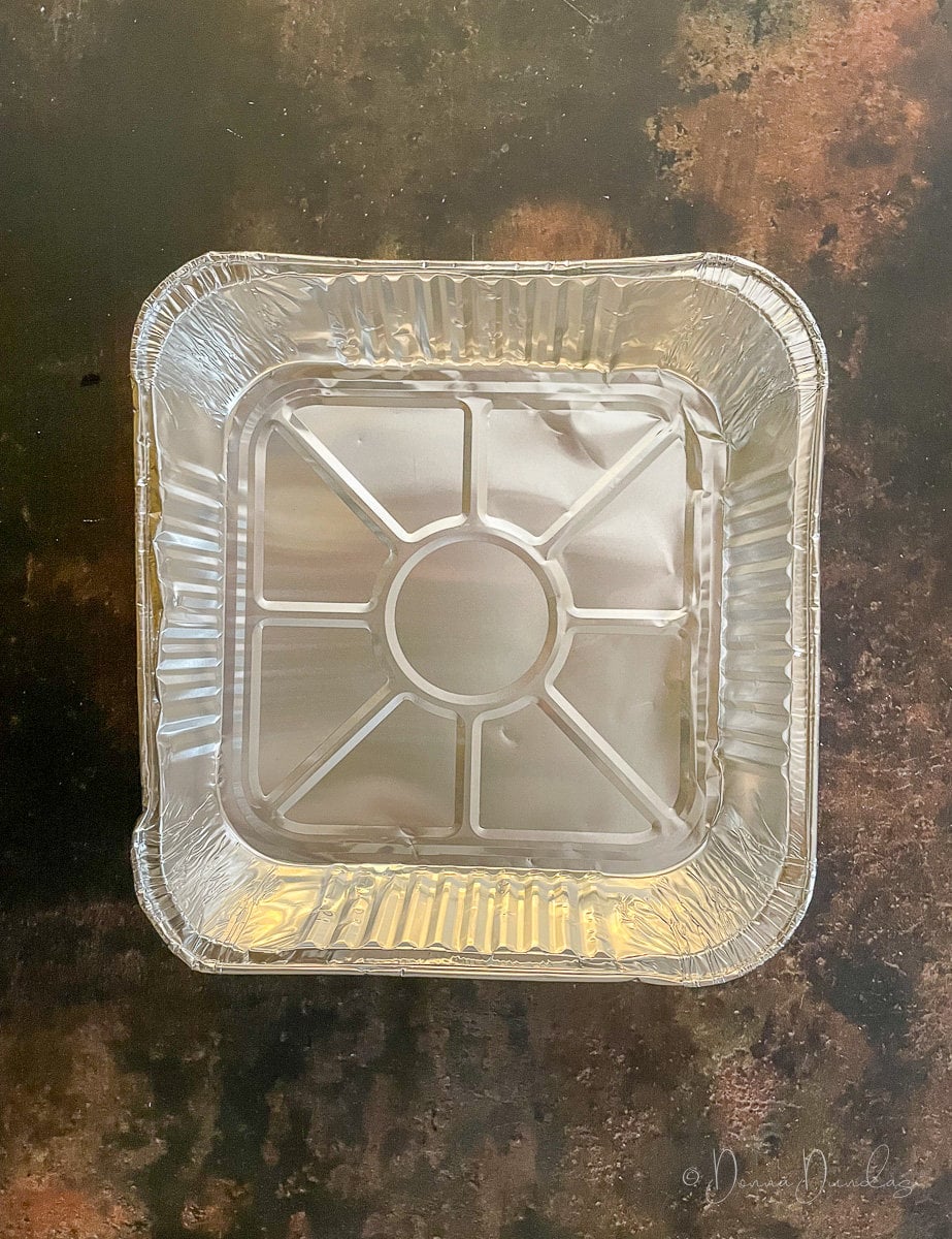 square foil tin.