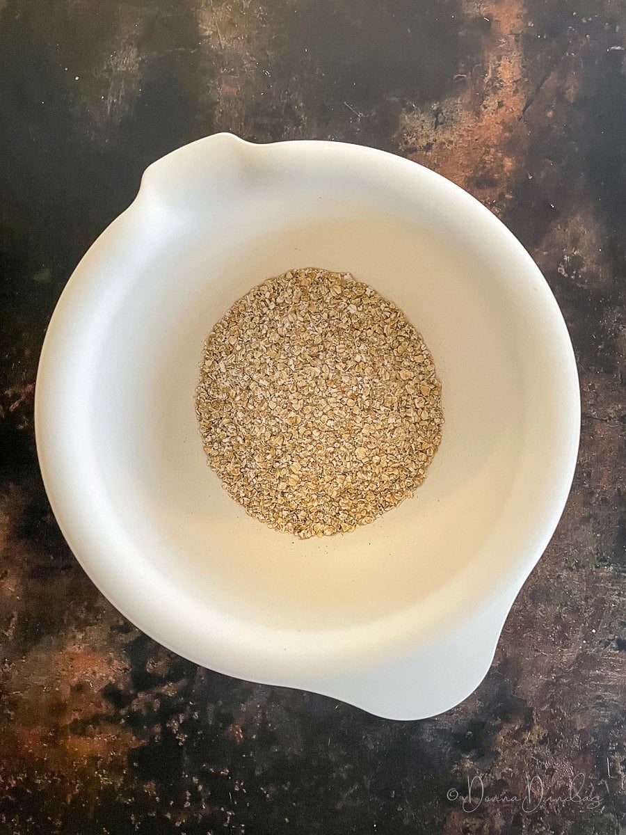 oats in large mixing bowl.