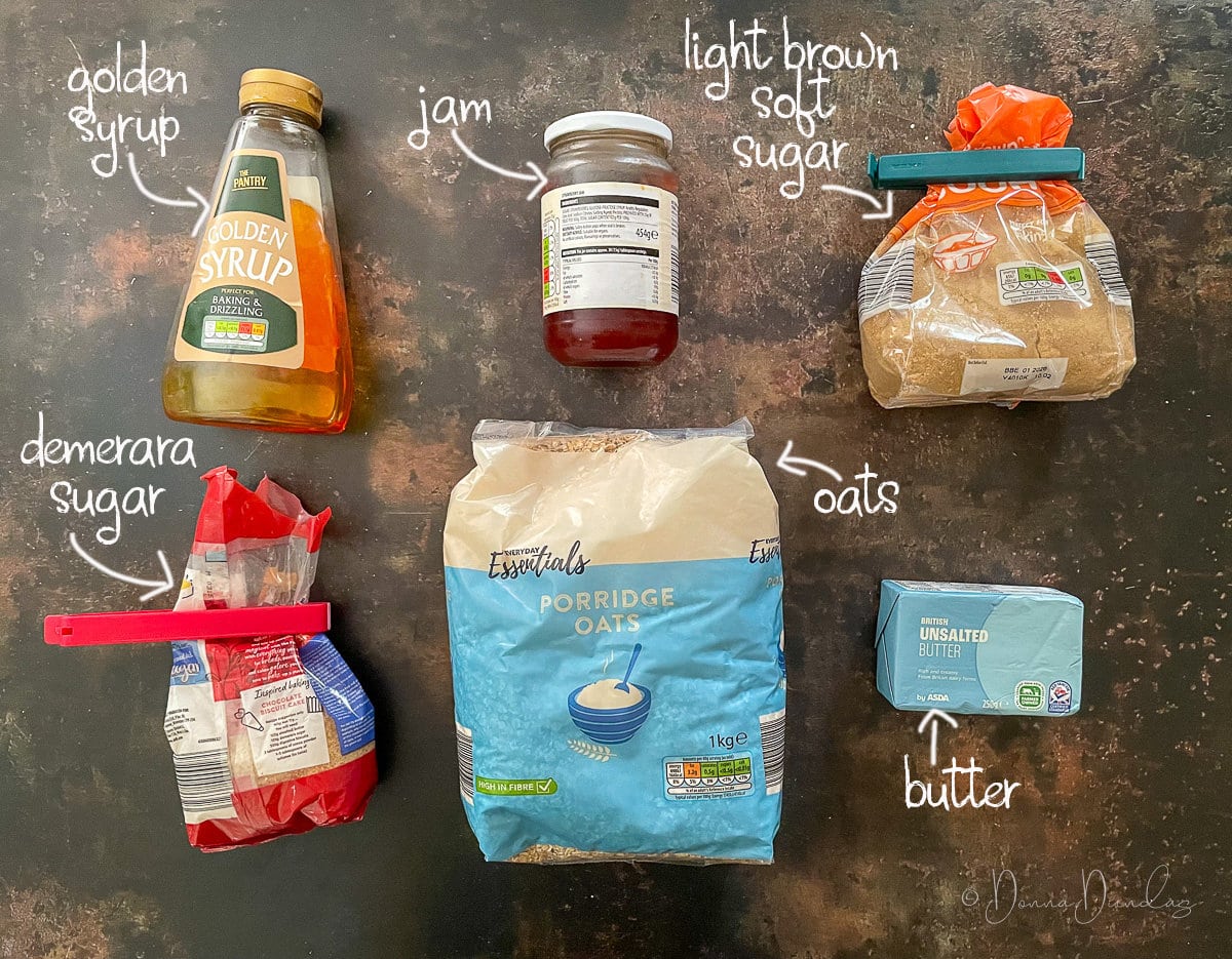 ingredients for air fryer flapjacks.