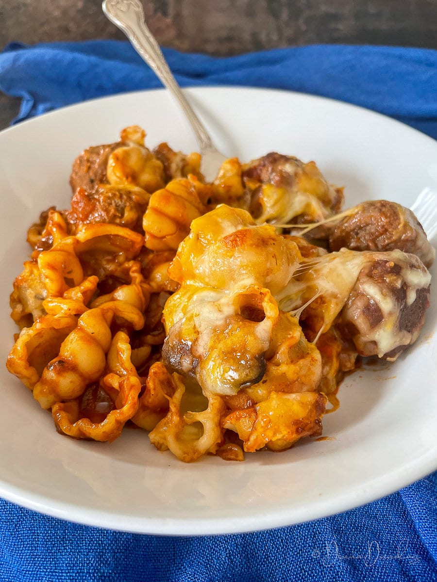 close up of pasta in bowl.
