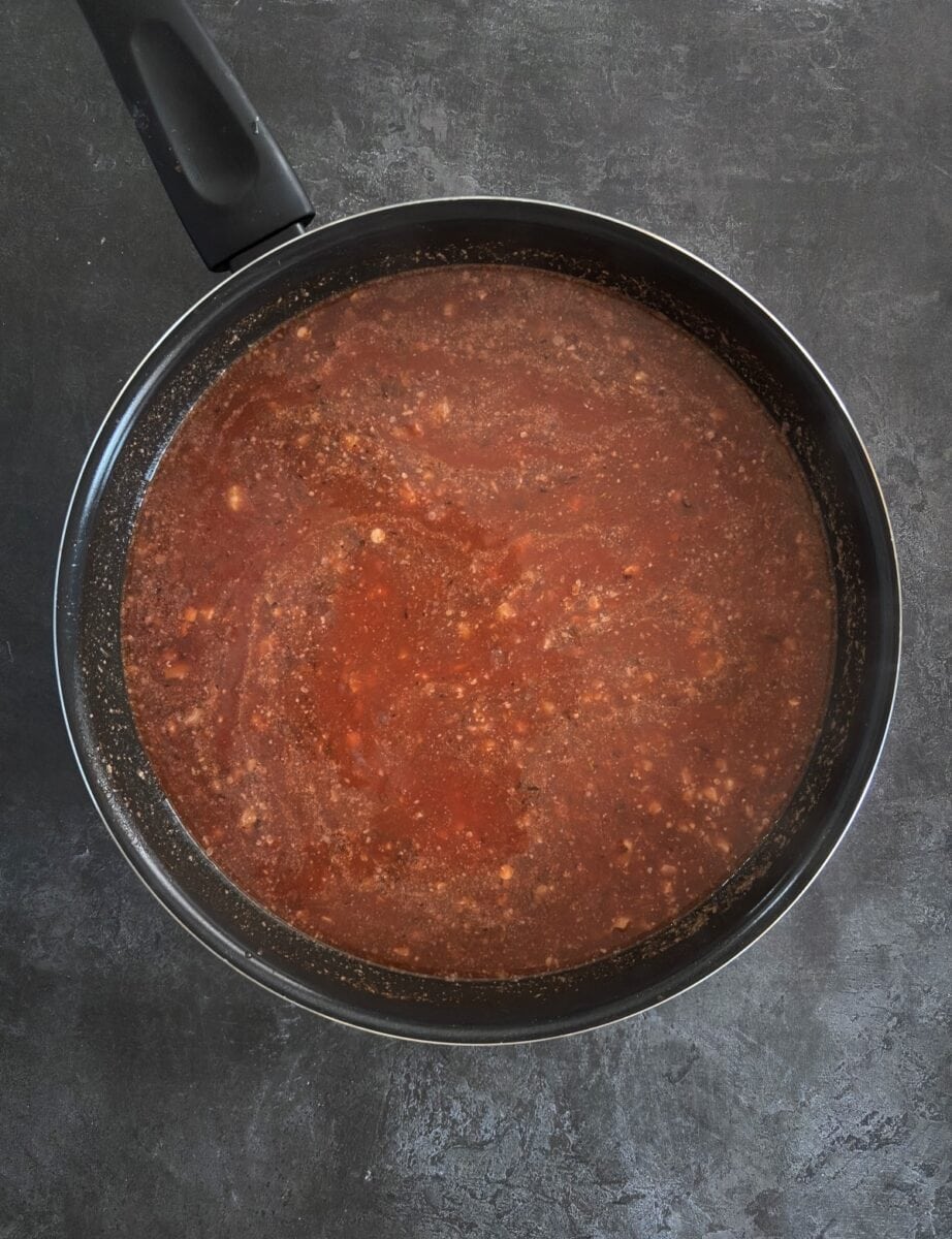 simmering bolognese.